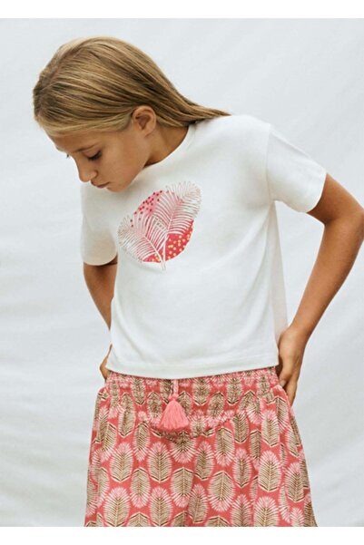 MAYORAL Summer Girl's Printed Tshirt - Cream