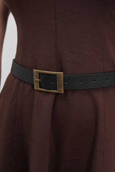 ARLIVA Antique Plated Rectangular Buckle Women's Trouser Belt, Dress Belt, Co...