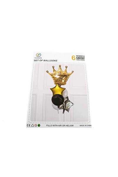OEM Baloane 6/Set Print Auriu Cu Negru