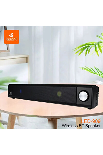 Kisonli مكبر صوت بلوتوث لاسلكي محمول LED-909 بقوة 10 واط