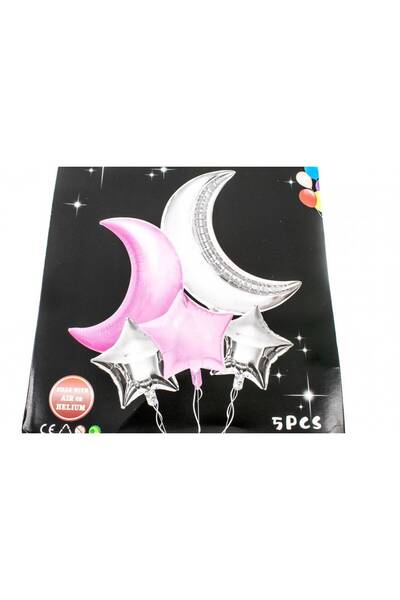 OEM Balloons 5/Set With Pink Crescent