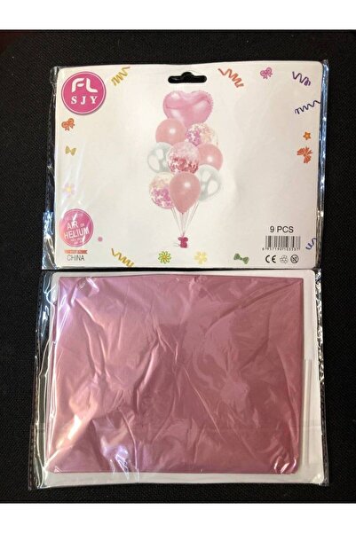 OEM Balloons 9/Set -1 Foil Heart 8 Round Pink
