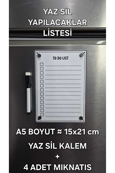 URDE Yaz Sil Yapılacaklar Listesi To Do List - Buzdolabı Manyetik Pano Uyumlu...
