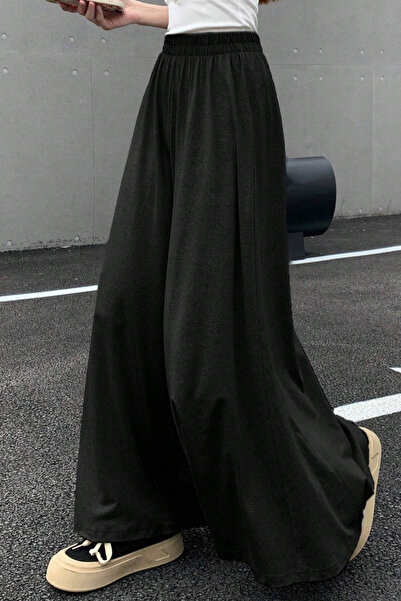 Tarz Cool بنطلون رياضي نسائي بتصميم واسع الساقين مكون من خيطين، بخصر مرتفع وت...