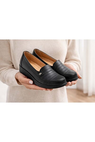 AYAKCİTY Inner and Outer Genuine Leather Full Orthopedic Comfort System Mothe...