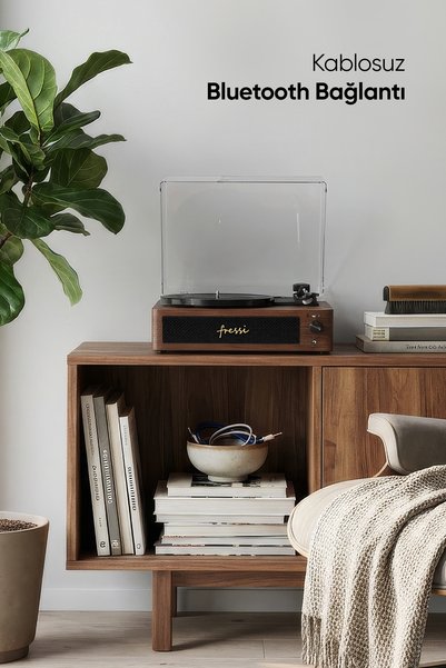 Fressi Dahili Hoparlörlü Pikap Müzik Kutusu Mirada Usb+Rca+Bluetooth