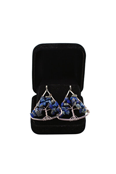 OEM Tree of Life triangular earrings with Lapis Lazuli stones – elegant state...