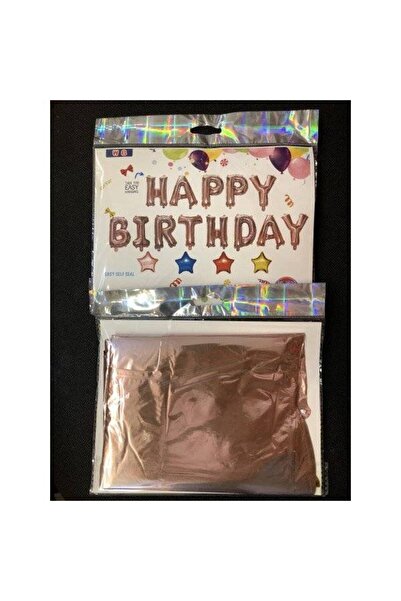 OEM Happy Birthday Foil Balloons Dusty Pink