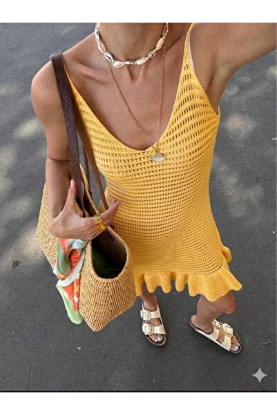 YUGA KNİTTİNG ΓΥΝΑΙΚΕΙΟ ΚΑΛΟΚΑΙΡΙΝΟ ΠΛΕΚΤΟ ΦΟΡΕΜΑ ΠΑΡΑΛΙΑΣ ΜΕ ΒΟΛΑΝ, ΛΕΠΤΟΜΕΡ...