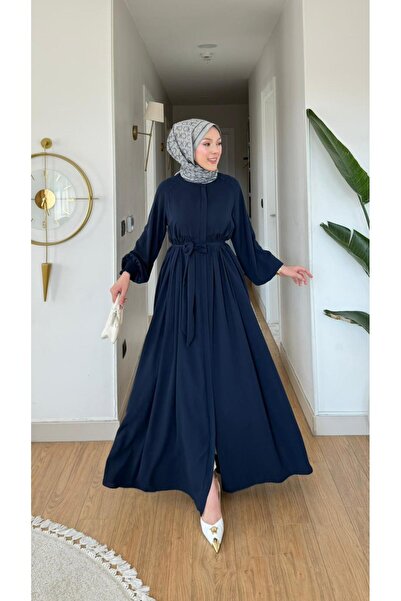 NİLNUR MODA Sezon nou Ahsen cu mâneci raglan Ferace Medine din mătase