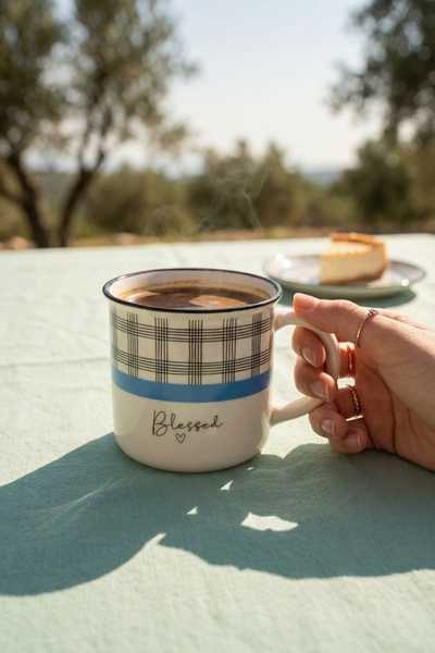 ACAR Cana de porțelan Lorenzo Albastru - 355 ml