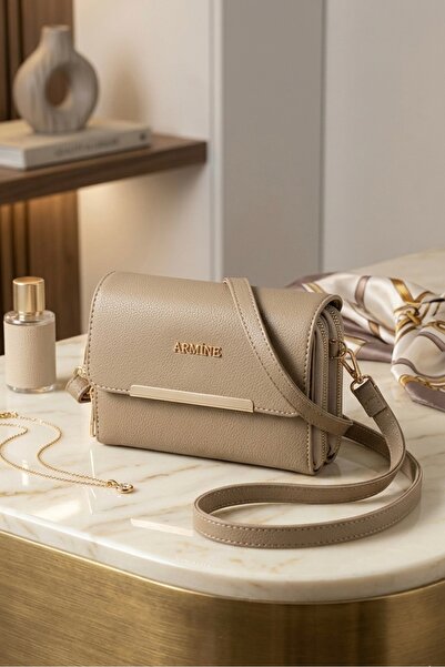 Armine Women's Mink Flat Cross Strap Hand & Shoulder Bag 381