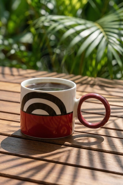 ACAR Cana de porțelan de vară roșie - 355 ml