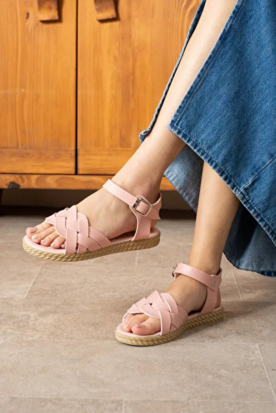 infinite8 Women's Powder Color Braided Strap Buckle Casual Comfortable Sandal...