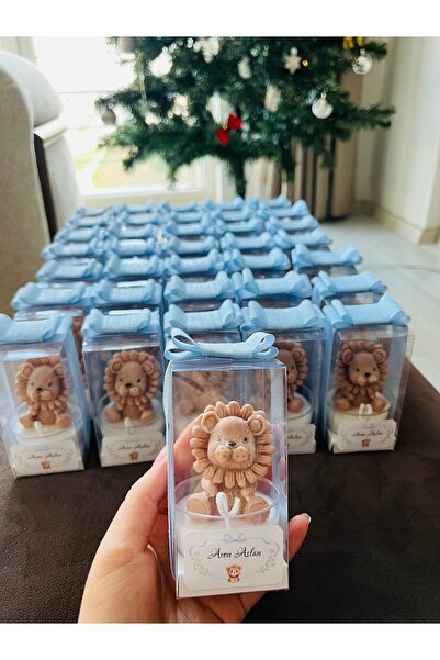 OZGSTUDIO Kutulu Aslan Mum, Hediyelik, Bebek, Doğum gunu