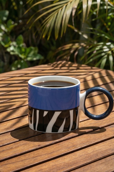 ACAR Cana de porțelan de vară albastră - 355 ml