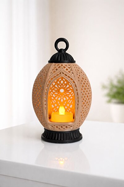 PLA Bohem Desenli Led Mum Dekoratif Fener