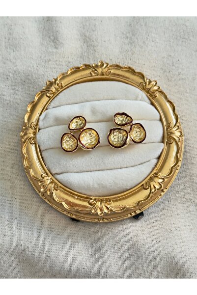 Snartun Gold Minimal Flower Shaped Women's Earrings with Silver Pins |   Vint...