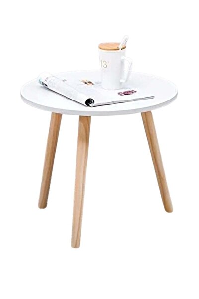 Maanys Round Coffee Table, Small Sofa Side Table with Wood Look Accent, Easy ...