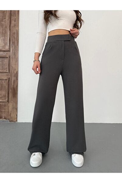 BİKELİFE High Waist Velcro Closure Palazzo Trousers