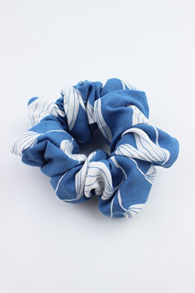 İLKYAZ Patterned Cotton Rubber Buckle Bagel Buckle - Blue