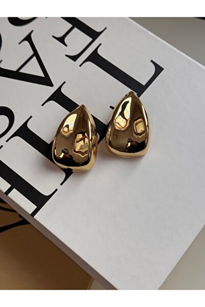 MOD10 Helen Jewerly üçgen maksi boy marka model gold plaka üçgen küpe
