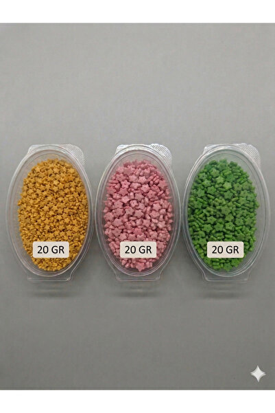 By Paster DEKORATİF ŞEKER DRAJE YILDIZ 20 GR X 3 SARI PEMBE YEŞİL