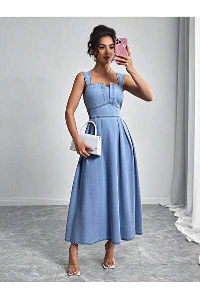 Iuliashop Sissy Long Denim Dress - S