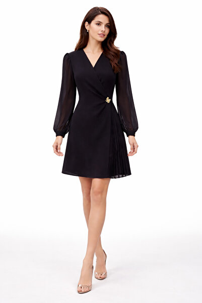 Ekol Μίνι φόρεμα από σιφόν με πιέτες στα μανίκια