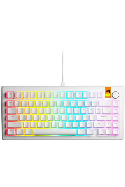 Glorious Tastatura mecanica GMMK 3, Fox HE Switches, Cu fir, USB, 81 taste, Alb