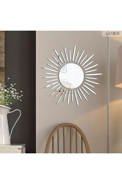 LUXER Set of 37 Decorative Acrylic Mirrors, "Sun" Pattern with 36 Rays, Self-...