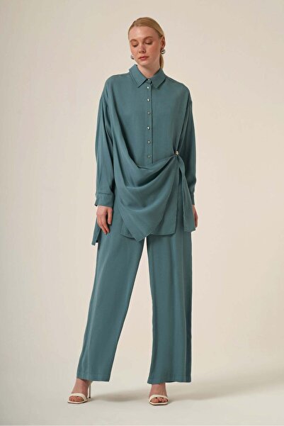 FTZ WOMEN Women's Waist Tie Selin Suit Petrol 31322