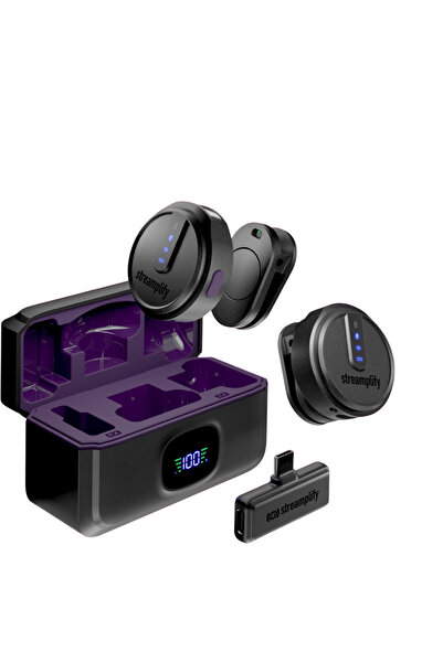 Streamplify Microfon Wireless MIC GO, USB-C, SPML-MG1C051.11, Negru