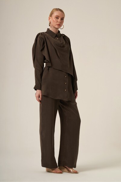 FTZ WOMEN Γυναικείο Σετ Μεταξωτό Kupra Καφέ 31355