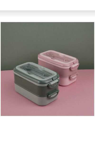Gondol LUNCH BOX DİYET+ ÖĞÜN TAŞIMA İÇİN 2 KATLI KAŞIK ÇATALLI BESLENME KUTUS...