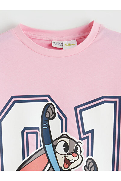 LC Waikiki Crew Neck Zootopia Printed Girls' T-Shirt