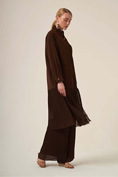 FTZ WOMEN Women's Chiffon Detail Suit Brown 31331