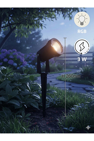 MEGLIO كشاف حديقة غرس متحرك لون الانارة ملون RGB مع ريموت تحكم 3 واط