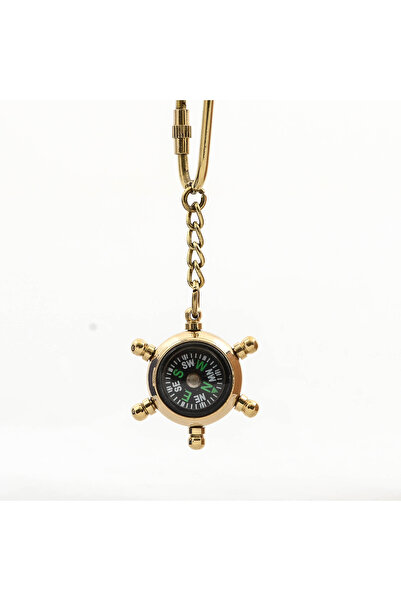 magicool Brass Rudder Design Compass Keychain