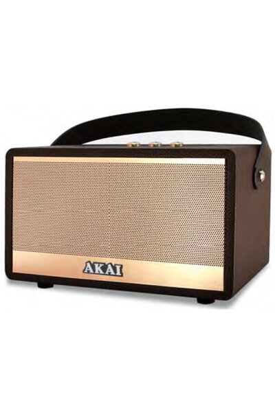 AKAI M7 Storm Portable Speaker, 70W, FM Radio, Retro Design, Brown