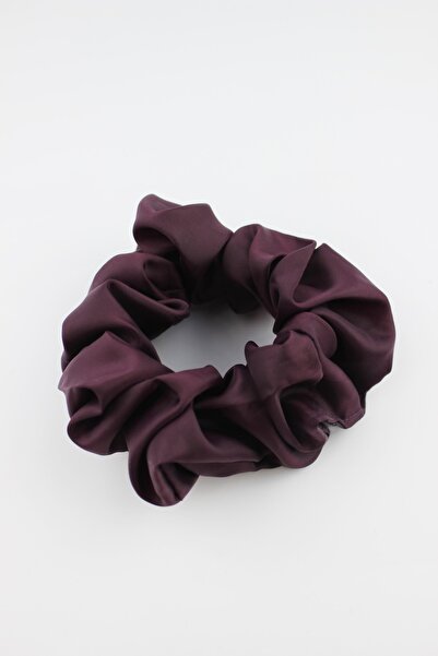 İLKYAZ Satin Fabric Elastic Buckle Bagel Buckle - Plum