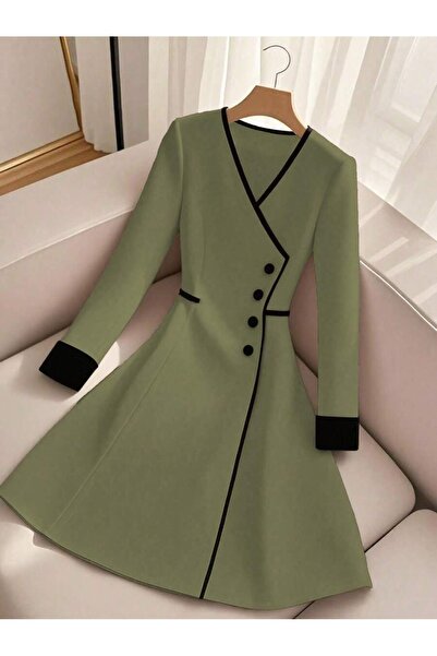 Iuliashop Rochie scurtă Narcisa Khaki - S