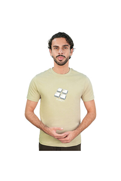 Giordano Men’s Slim Cotton Crew Neck Message Print Tee