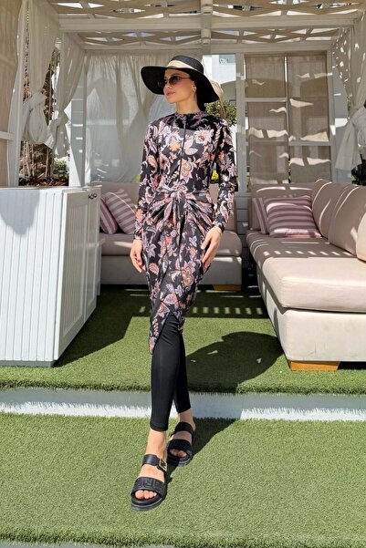 Şulemoda Giyim Σετ μαγιό με λεπτομέρειες από τούλι, μαύρο