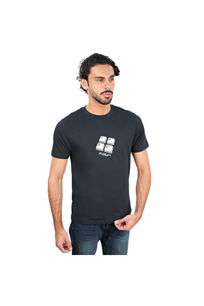 Giordano Men’s Slim Cotton Crew Neck Message Print Tee