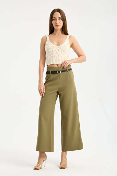 jöns since 1997 Γυναικείο εποχιακό παντελόνι με λεπτή ζώνη και φαρδιά μπατζάκια