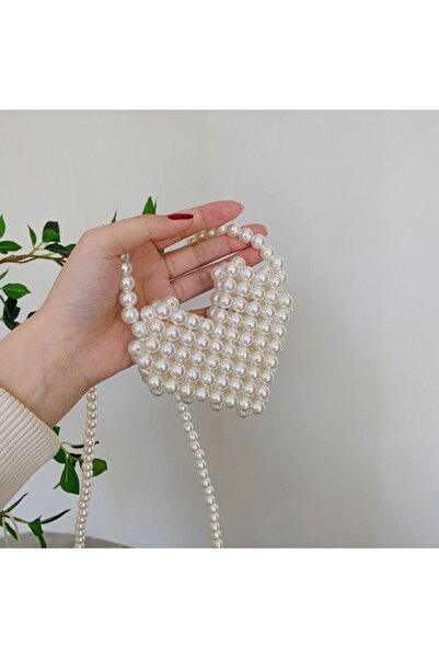 Perla Kalp model İnci çanta
