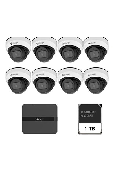 Milesight Kit8 Dome 2Mp NVR 8 Canale
