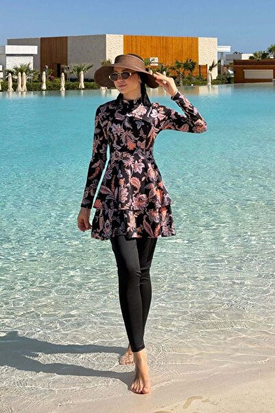 Şulemoda Giyim Μαγιό με σχέδια Züleyha σε μαύρο χρώμα