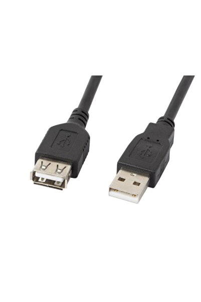 Lanberg Καλώδιο USB-A M/F 2.0 0.7 μ. Μαύρο